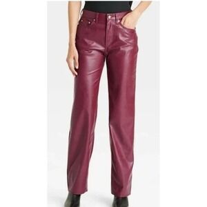 NEW Universal Thread Women's Faux Leather Mid Rise 90s Baggy Pants Size 10R